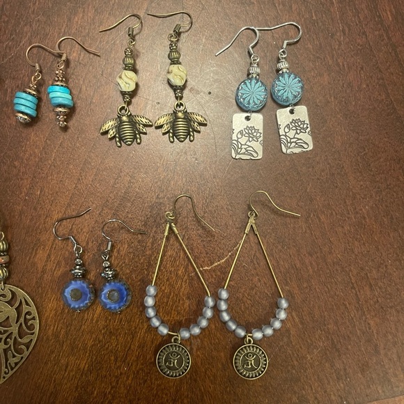 Earring Lot 10 Pair Hand Crafted Artisan Earrings Bohemian Earrings NEW # 187 - Picture 3 of 6